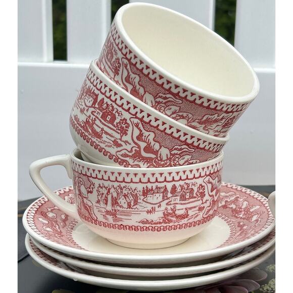 Cup and Saucer Set Memory Lane Pink/White Birthday Wedding Mom Gift Royal USA - Picture 7 of 9